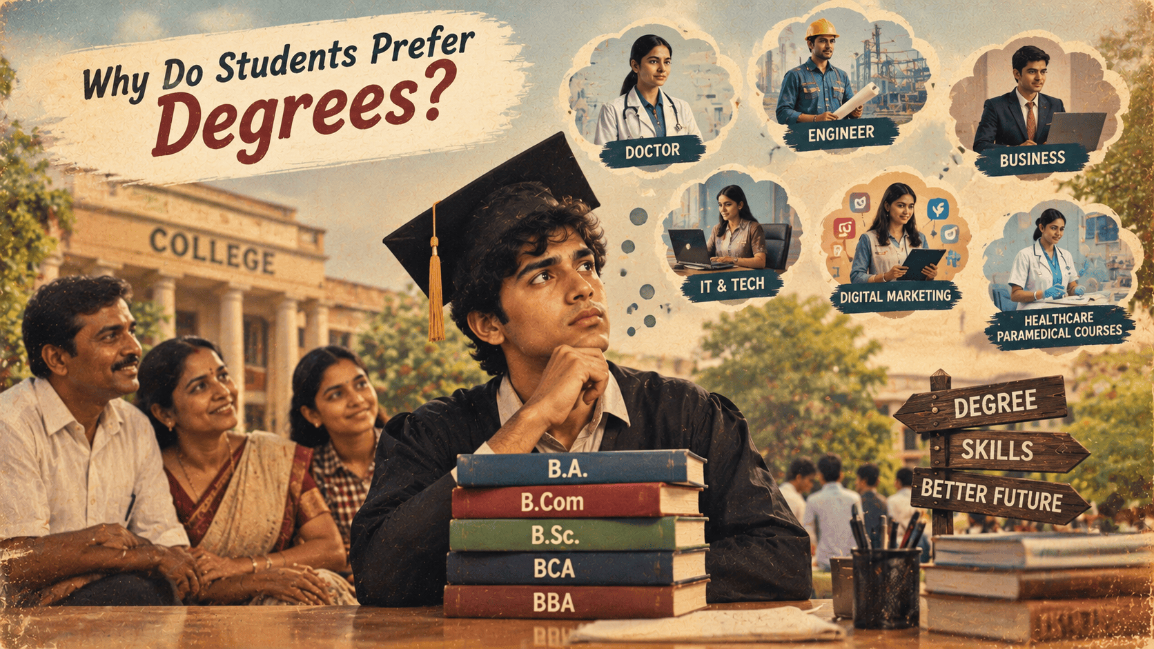 Students choosing traditional degree courses after 12th